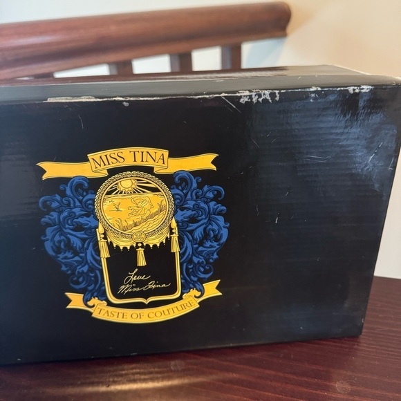 Miss Tina “knowles” reptile print strappy heels sandals New in Box tan brown 9 - Picture 6 of 15